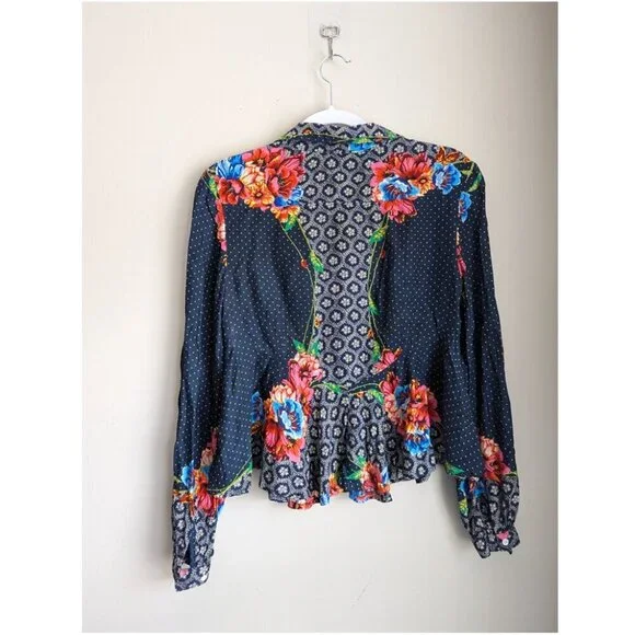 Farm Rio Floral Polka Dot Blouse - Picture 4 of 10